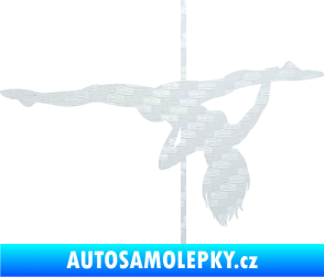 Samolepka Pole dance 002 pravá tanec na tyči 3D karbon bílý