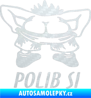 Samolepka Polib si 3D karbon bílý