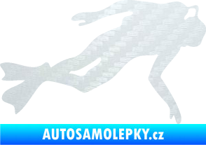 Samolepka Potápěč 002 pravá 3D karbon bílý