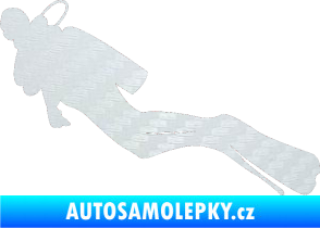 Samolepka Potápěč 005 levá 3D karbon bílý