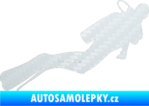 Samolepka Potápěč 005 pravá 3D karbon bílý