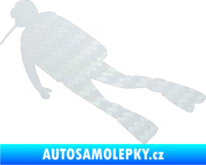 Samolepka Potápěč 006 levá 3D karbon bílý