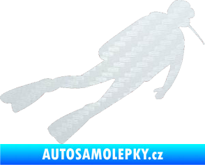 Samolepka Potápěč 006 pravá 3D karbon bílý