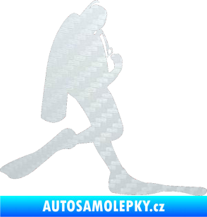 Samolepka Potápěč 007 pravá 3D karbon bílý