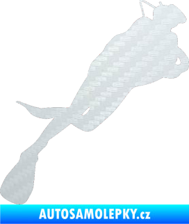 Samolepka Potápěč 008 pravá 3D karbon bílý