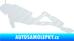 Samolepka Potápěč 009 levá 3D karbon bílý