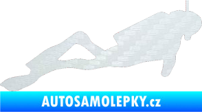 Samolepka Potápěč 009 pravá 3D karbon bílý