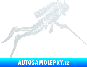 Samolepka Potápěč 010 pravá 3D karbon bílý