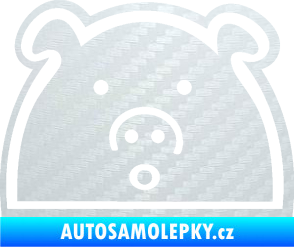 Samolepka Prasátko JDM styl 3D karbon bílý