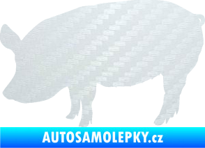 Samolepka Prase 001 levá 3D karbon bílý