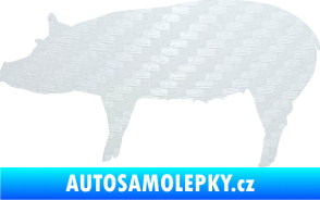 Samolepka Prase 002 levá 3D karbon bílý