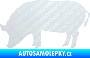 Samolepka Prase 004 levá 3D karbon bílý