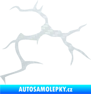 Samolepka Prasklina 003 3D karbon bílý