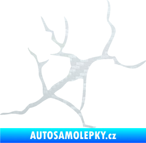 Samolepka Prasklina 004 3D karbon bílý