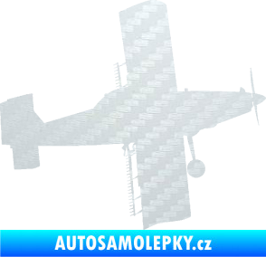 Samolepka Práškovací letoun Čmelák pravá 3D karbon bílý