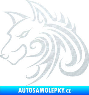 Samolepka Predator tattoo 001 levá 3D karbon bílý