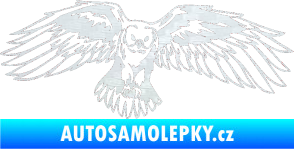 Samolepka Predators 077 pravá sova 3D karbon bílý