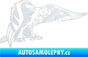 Samolepka Predators 094 pravá sova 3D karbon bílý