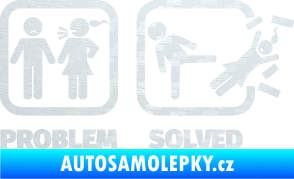 Samolepka Problem? Solved 001 3D karbon bílý
