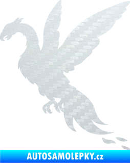 Samolepka Pták Fénix 001 levá 3D karbon bílý