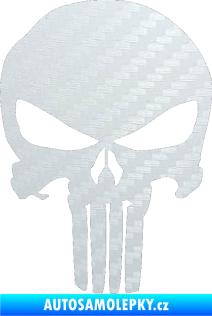 Samolepka Punisher 001 3D karbon bílý