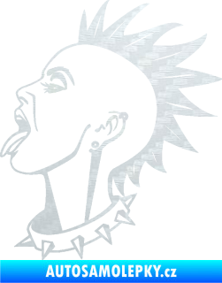 Samolepka Punk rocker lady levá 3D karbon bílý