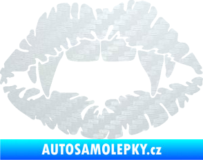 Samolepka Pusa 005 upíří polibek 3D karbon bílý