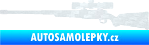 Samolepka Puška 002 levá lovecká 3D karbon bílý