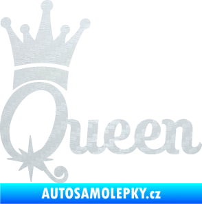 Samolepka Queen 002 s korunkou 3D karbon bílý