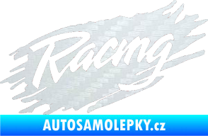 Samolepka Racing 002 3D karbon bílý