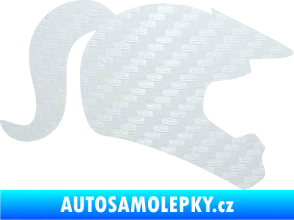 Samolepka Racing girl pravá helma 3D karbon bílý