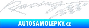 Samolepka Racing sachovnice 3D karbon bílý
