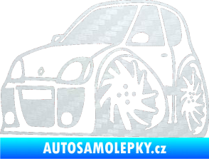 Samolepka Renault Clio sport karikatura levá 3D karbon bílý