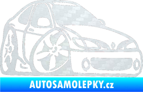 Samolepka Renault Megane karikatura pravá 3D karbon bílý