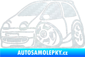 Samolepka Renault Twingo karikatura levá 3D karbon bílý