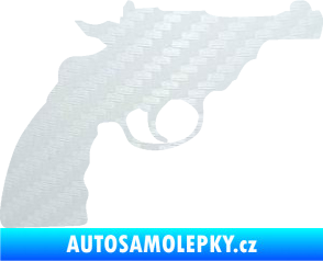 Samolepka Revolver 001 pravá 3D karbon bílý