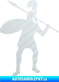 Samolepka Římský voják levá 3D karbon bílý