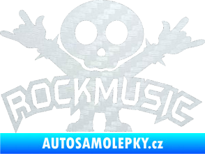 Samolepka Rock music fanda 3D karbon bílý
