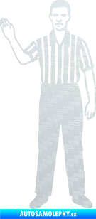 Samolepka Rozhodčí 001 levá 3D karbon bílý