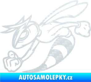 Samolepka Rozzuřená vosa 001 levá 3D karbon bílý