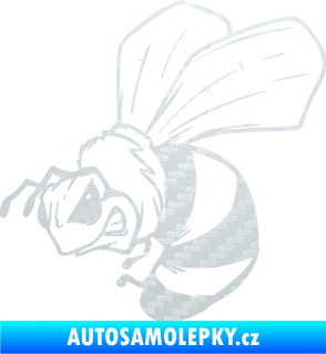 Samolepka Rozzuřená vosa 002 levá 3D karbon bílý