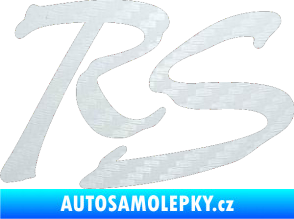 Samolepka RS nápis 002 3D karbon bílý