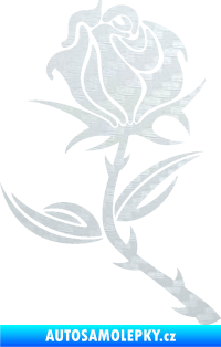 Samolepka Růže 002 levá 3D karbon bílý