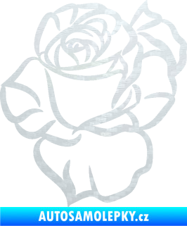 Samolepka Růže 006 levá 3D karbon bílý