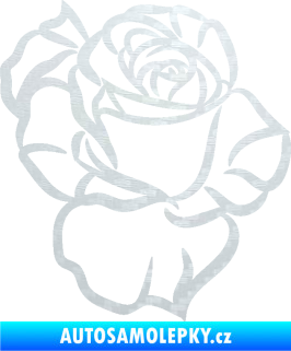Samolepka Růže 006 pravá 3D karbon bílý
