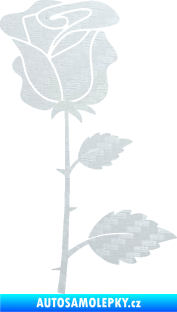Samolepka Růže 007 pravá 3D karbon bílý