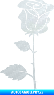 Samolepka Růže 007 levá 3D karbon bílý