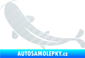 Samolepka Ryba 001 levá 3D karbon bílý