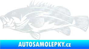 Samolepka Ryba 005 levá 3D karbon bílý