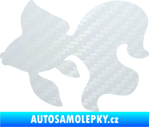 Samolepka Ryba 019 levá závojnatka 3D karbon bílý